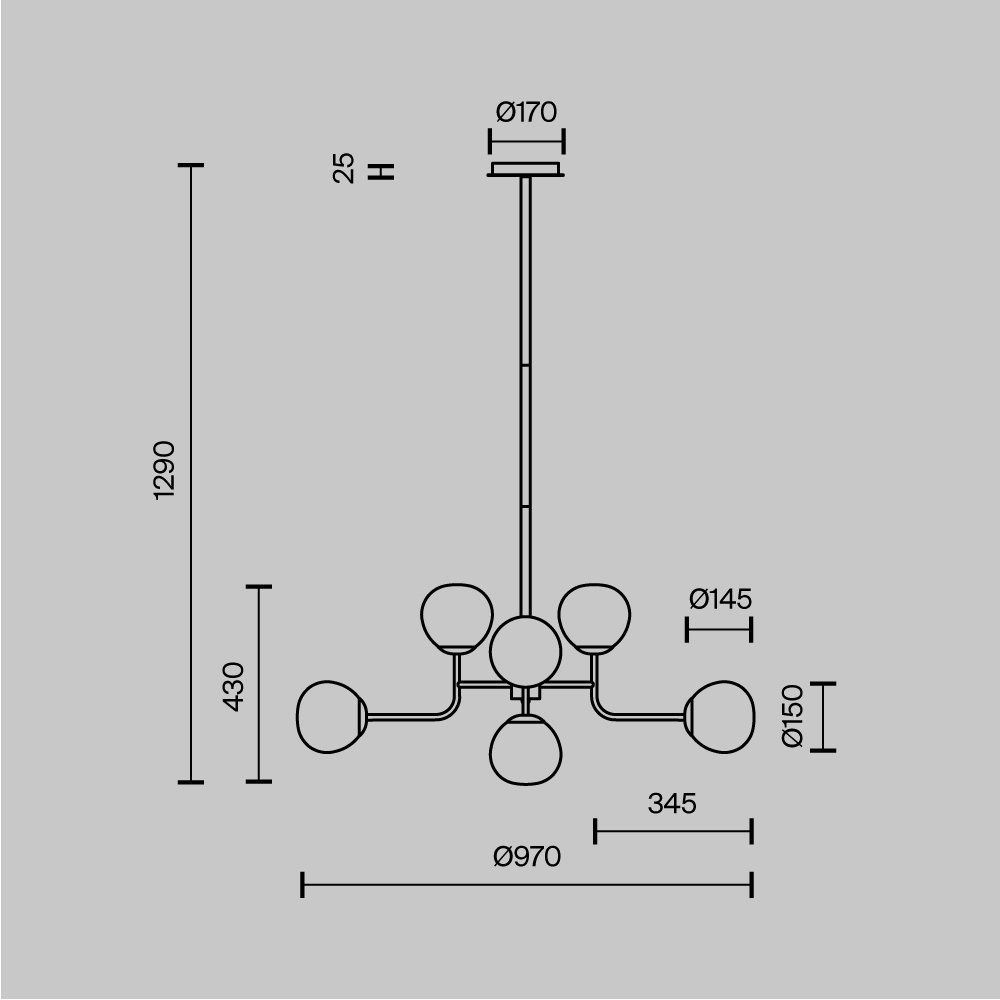 Люстра Erich MOD221-PL-08-G