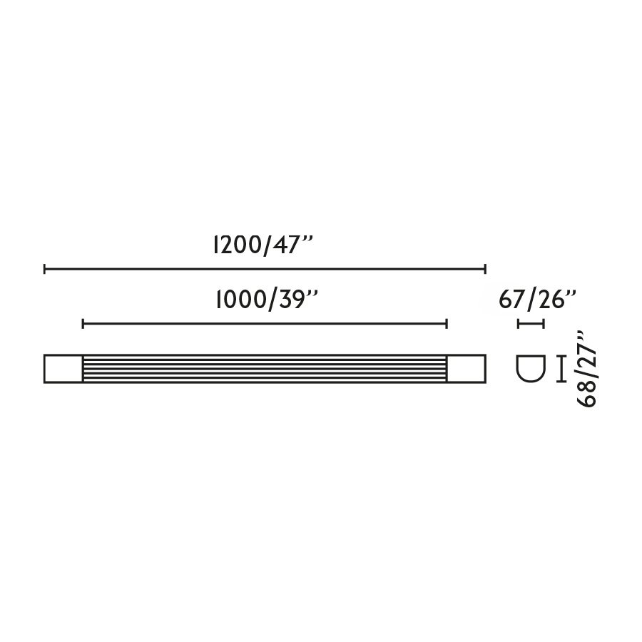 KIVA 1200 Настенный светильник хром LED 18W 3000K