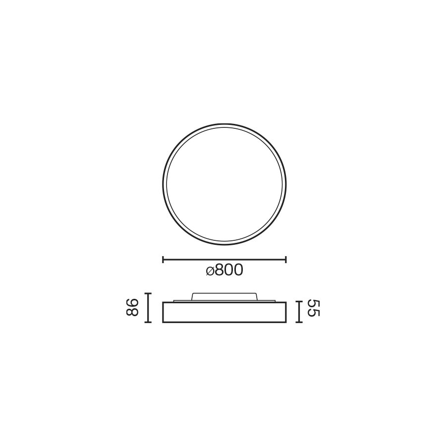 Потолочный светильник Domio Ш800 78W черный PRISM 4000K CRI80 DALI