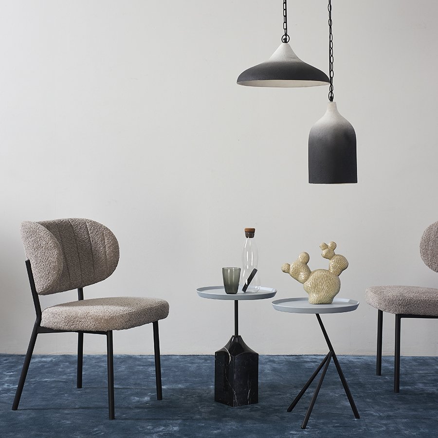 Столик кофейный sustainable collection, D38 см, серый/черно-белый