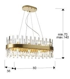 Люстра овальная Grace 20L золотая