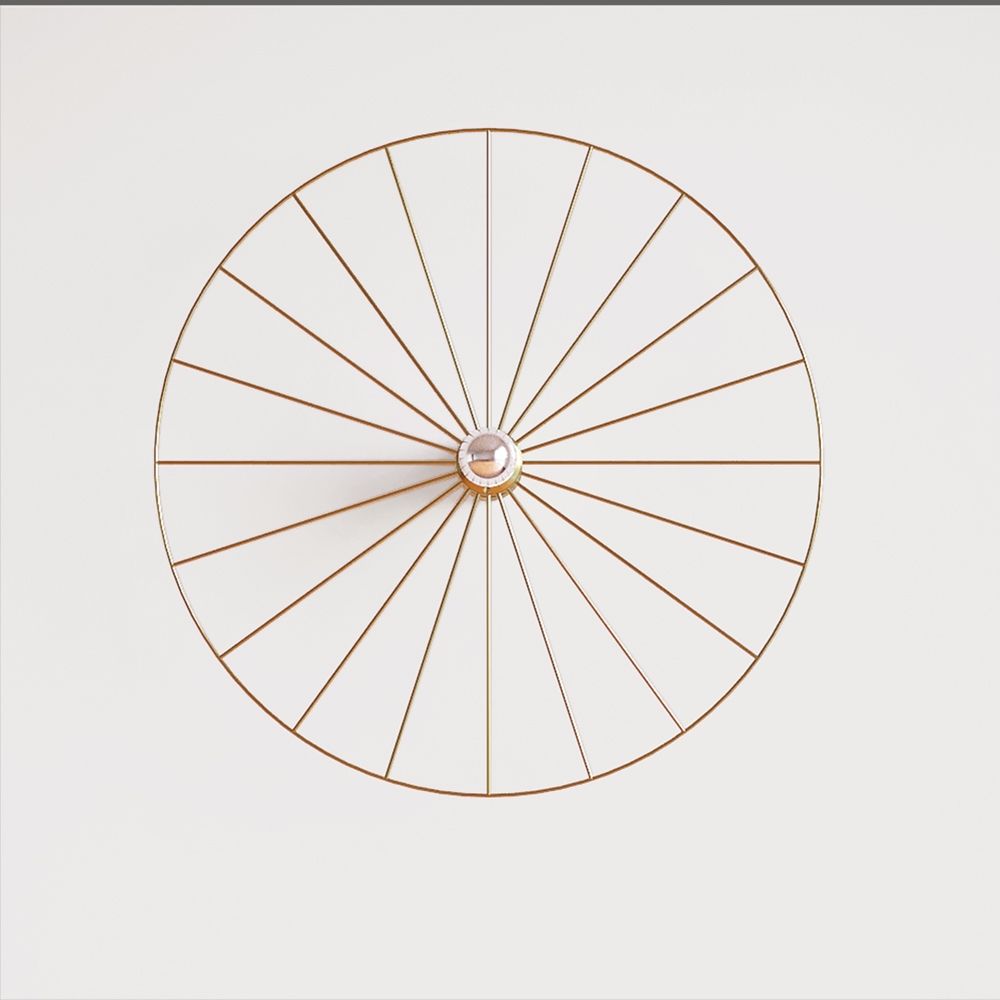Бра Wheel 60 см золотой + цоколь 15 см золотой