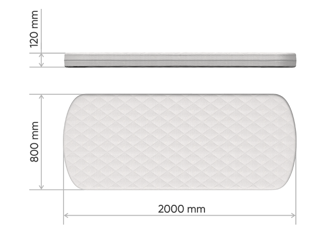 Матрас для кровати KIDI soft кокос/eco-foam 12 см (80*200 см)