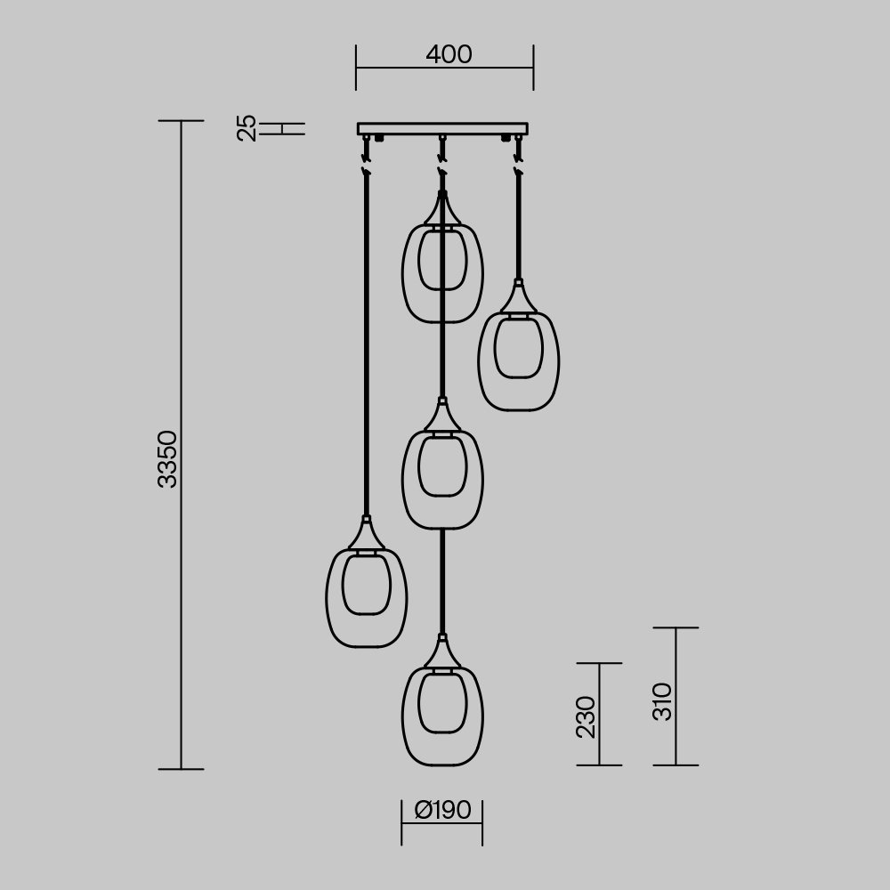 Подвесной светильник Aura MOD016PL-05BS
