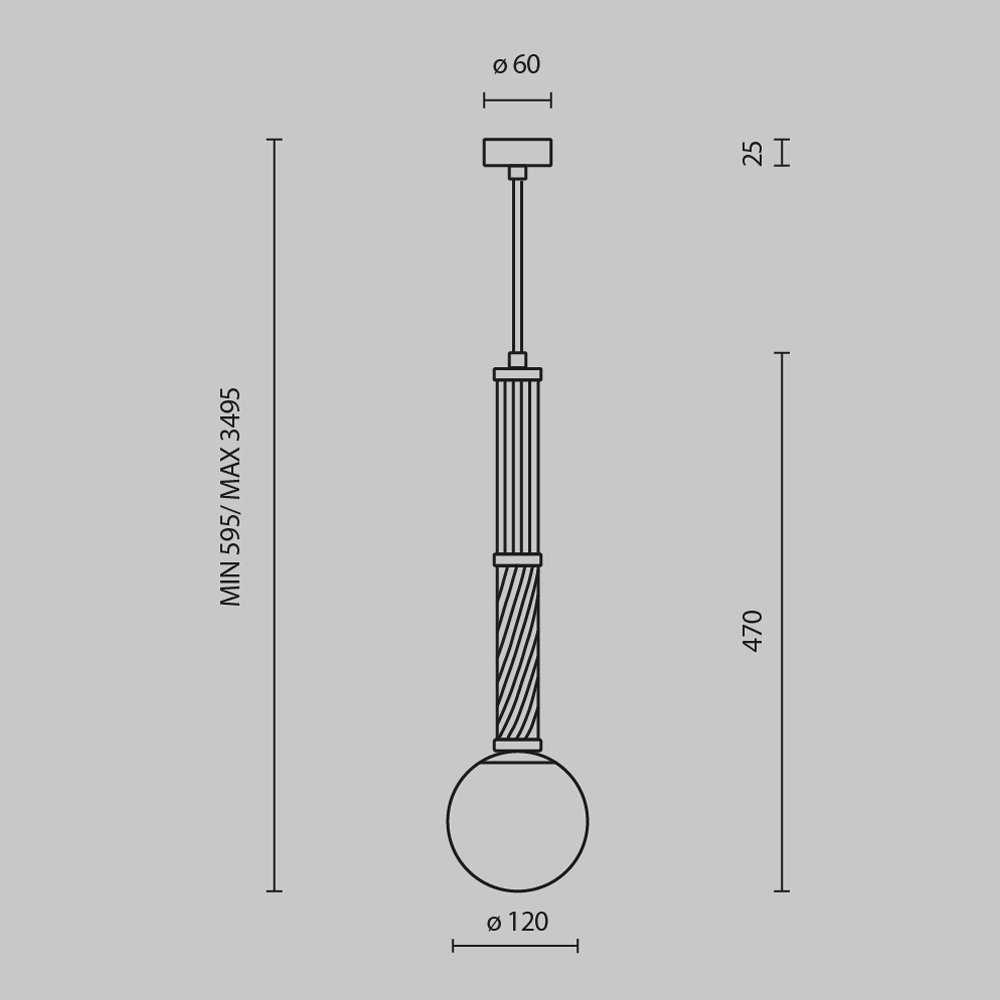 Подвесной светильник Teatro MOD287PL-01BS