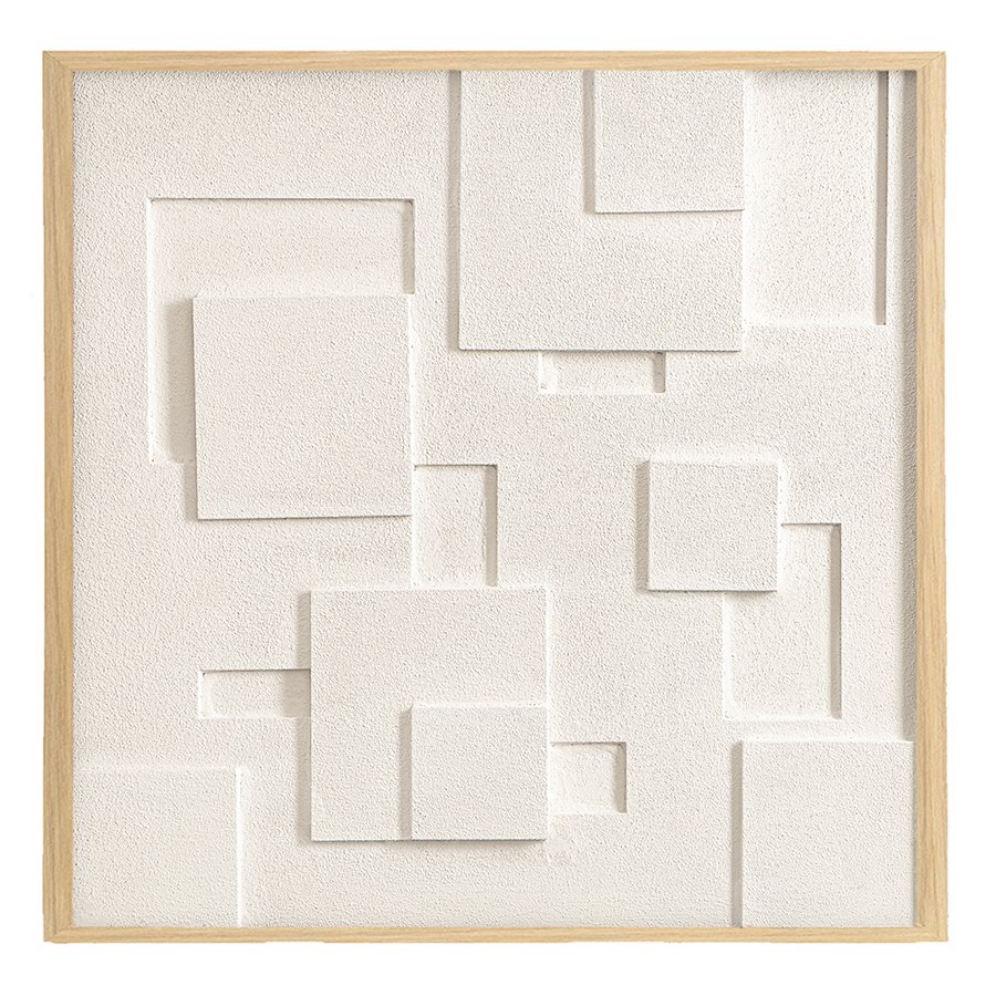 Панно декоративное с эффектом 3d minimalism, с бежевой рамой, 60х60 см