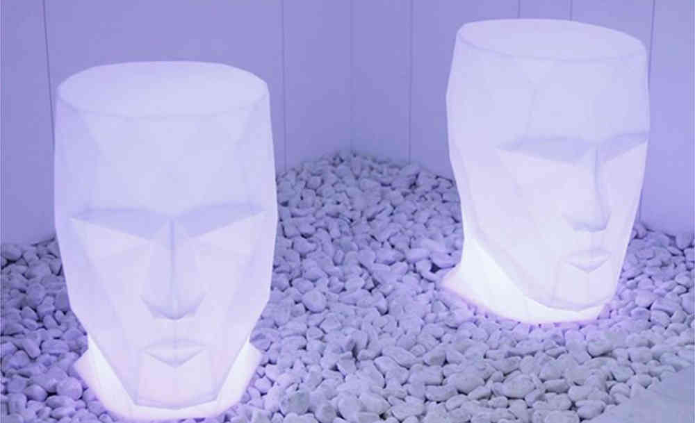Кашпо Adan матовое светящееся LED 70x96x100