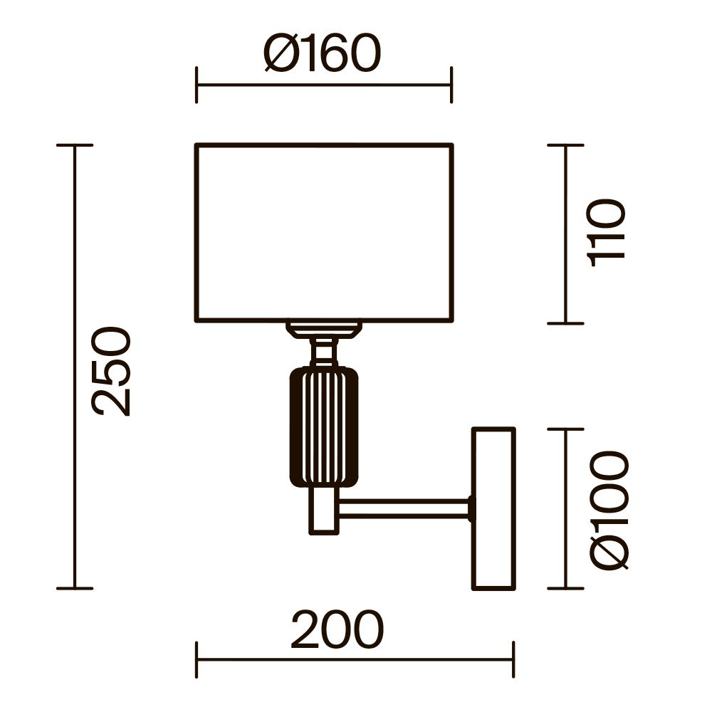 Настенный светильник (бра) Ceram FR5491WL-01BS