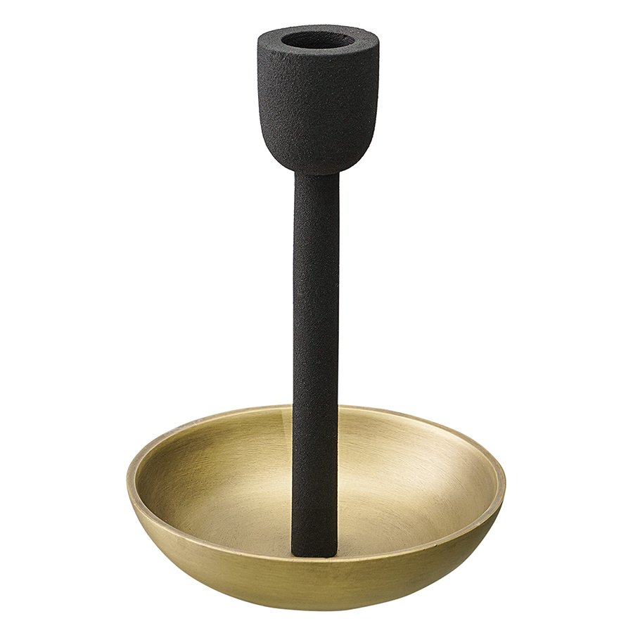 Подсвечник fyr bran, 17 см, черный/античная латунь