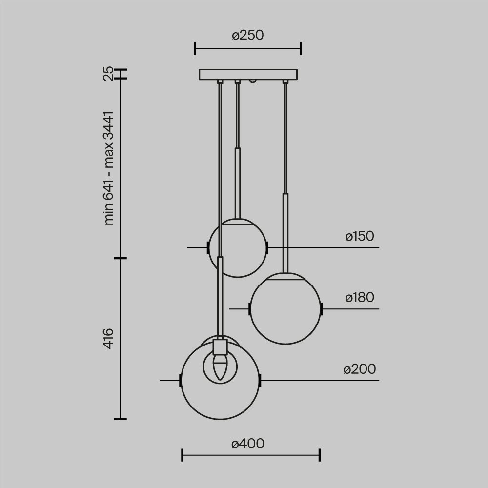 Подвесной светильник Basic form MOD521PL-03G