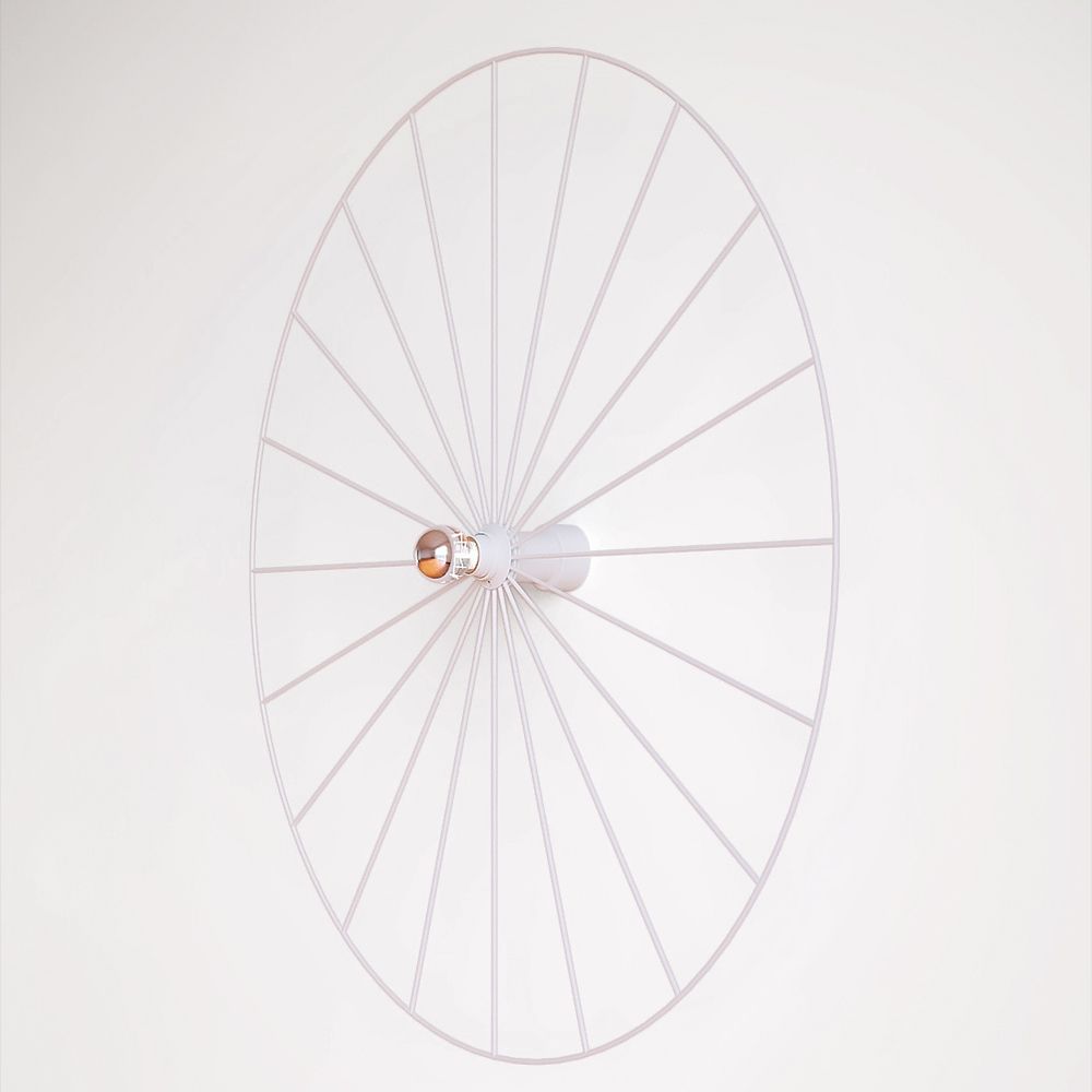 Бра Wheel 90 см белый + цоколь 25 см белый