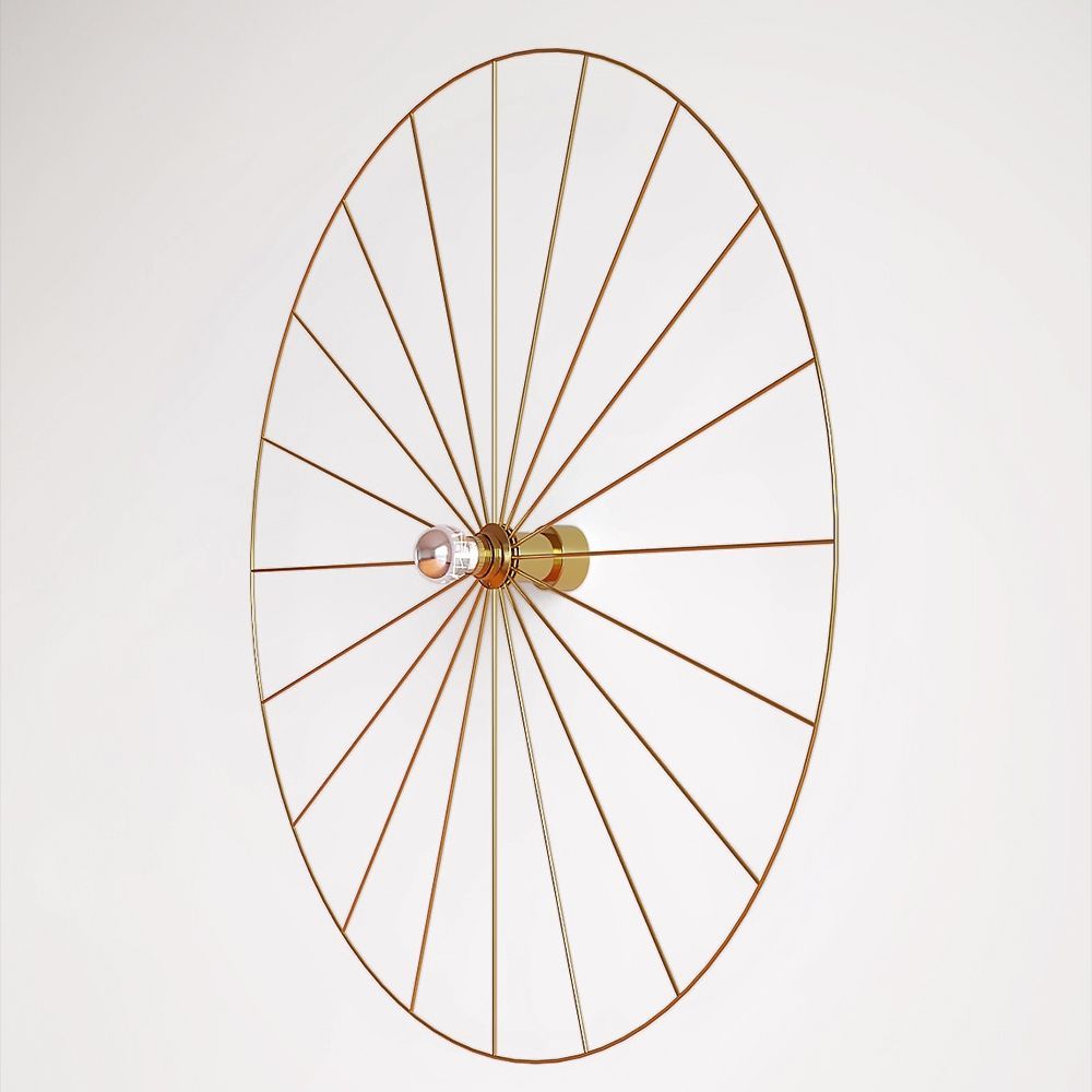 Бра Wheel 90 см золотой + цоколь 25 см золотой