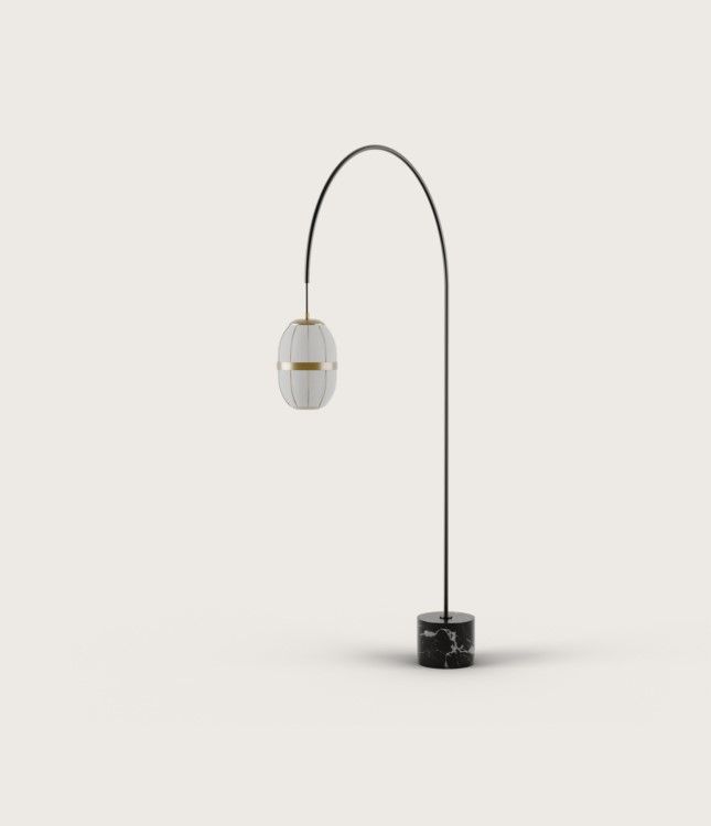 Торшер Pull P1249 Matt black/Aged gold