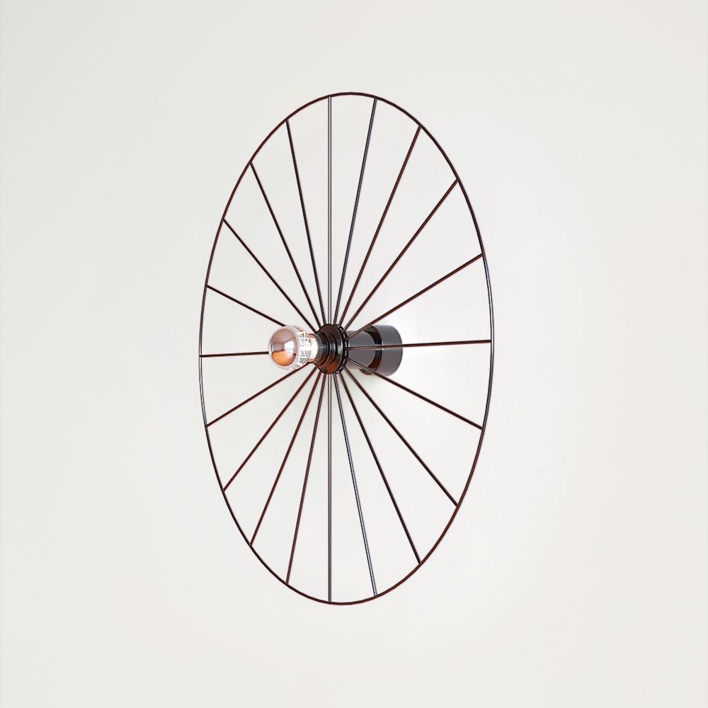 Бра Wheel 60 см черный + цоколь 10 см черный