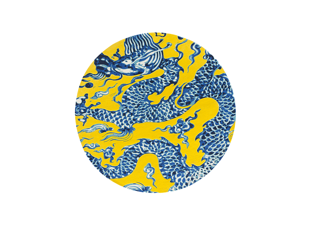Ковер круглый Blue China Yellow