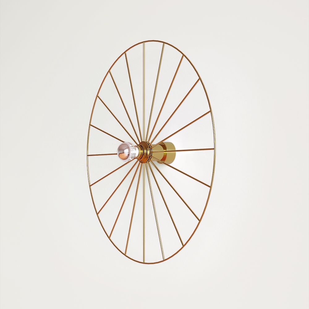 Бра Wheel 60 см золотой + цоколь 15 см золотой