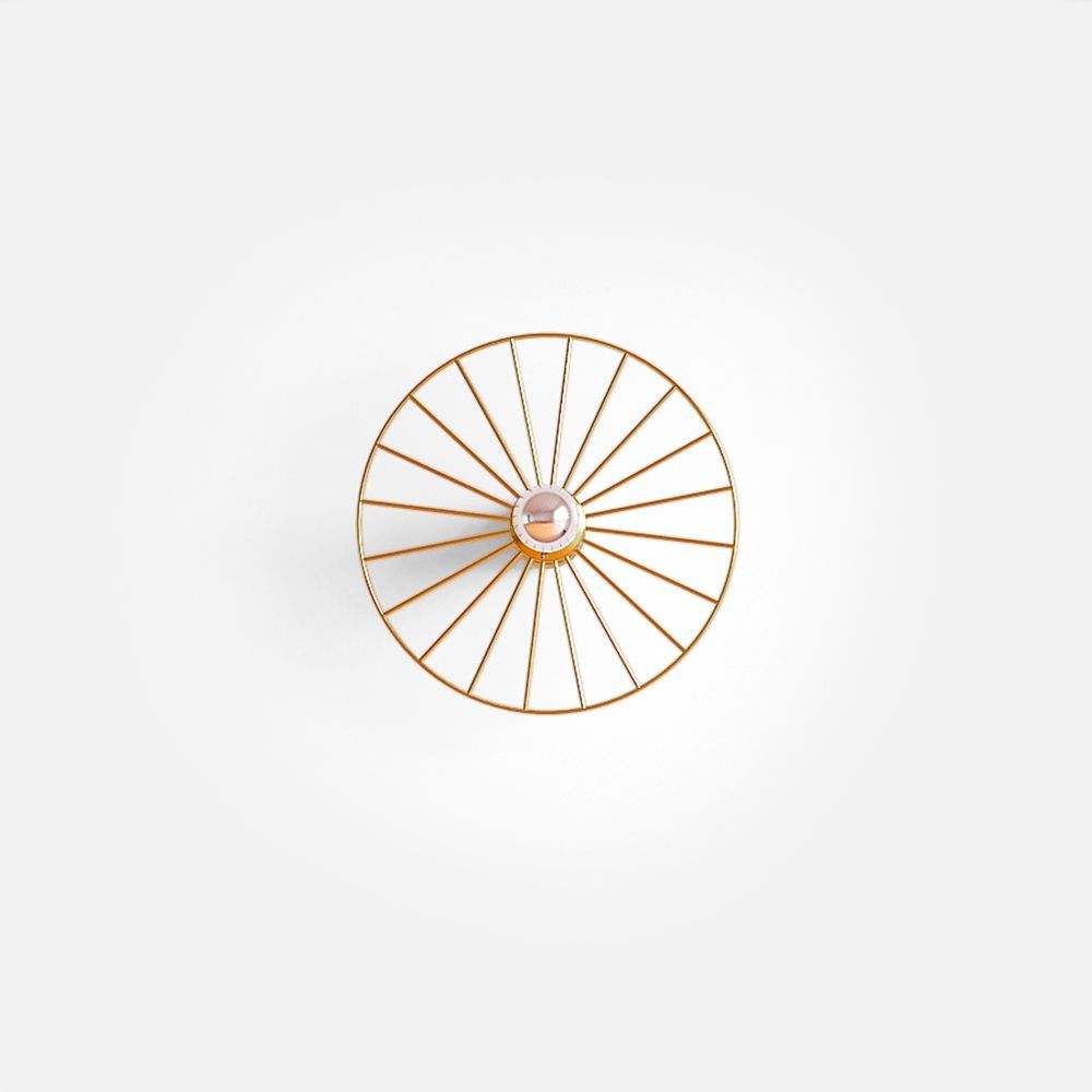 Бра Wheel 30 см золотой + цоколь 10 см золотой