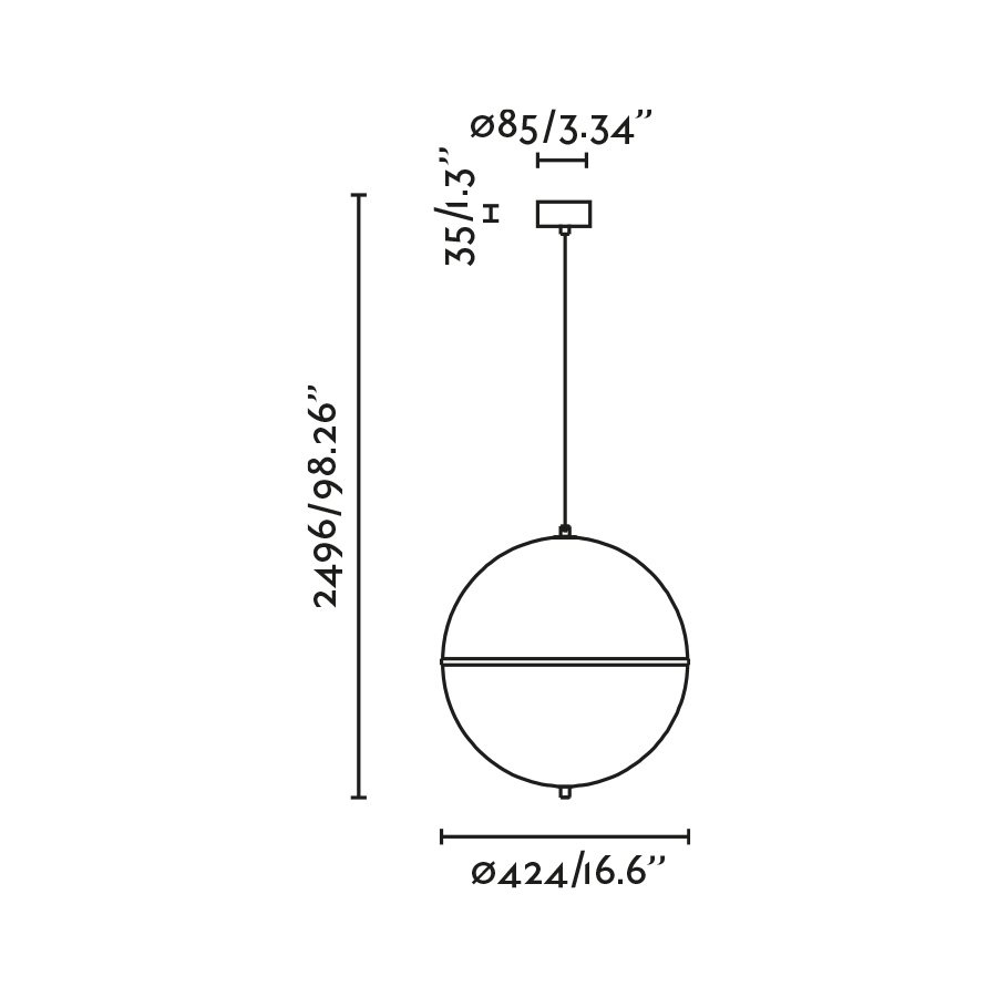 DOME M Подвесной светильник черный 1XE27