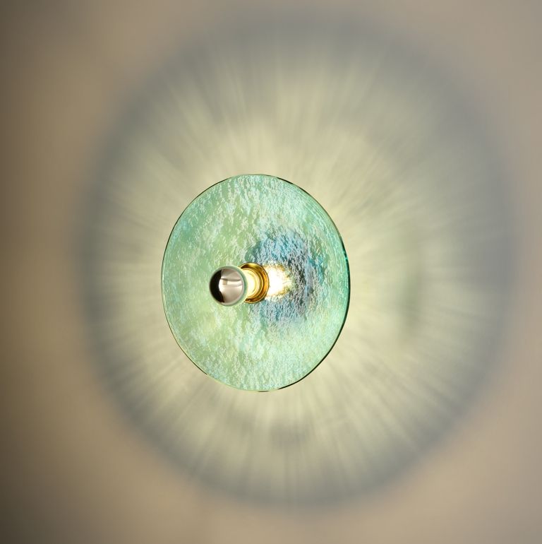 Бра Nold цоколь 5 см черный металл/Turquoise стекло 1226