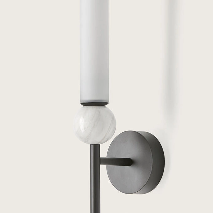Бра Delie черный металл, белый мрамор