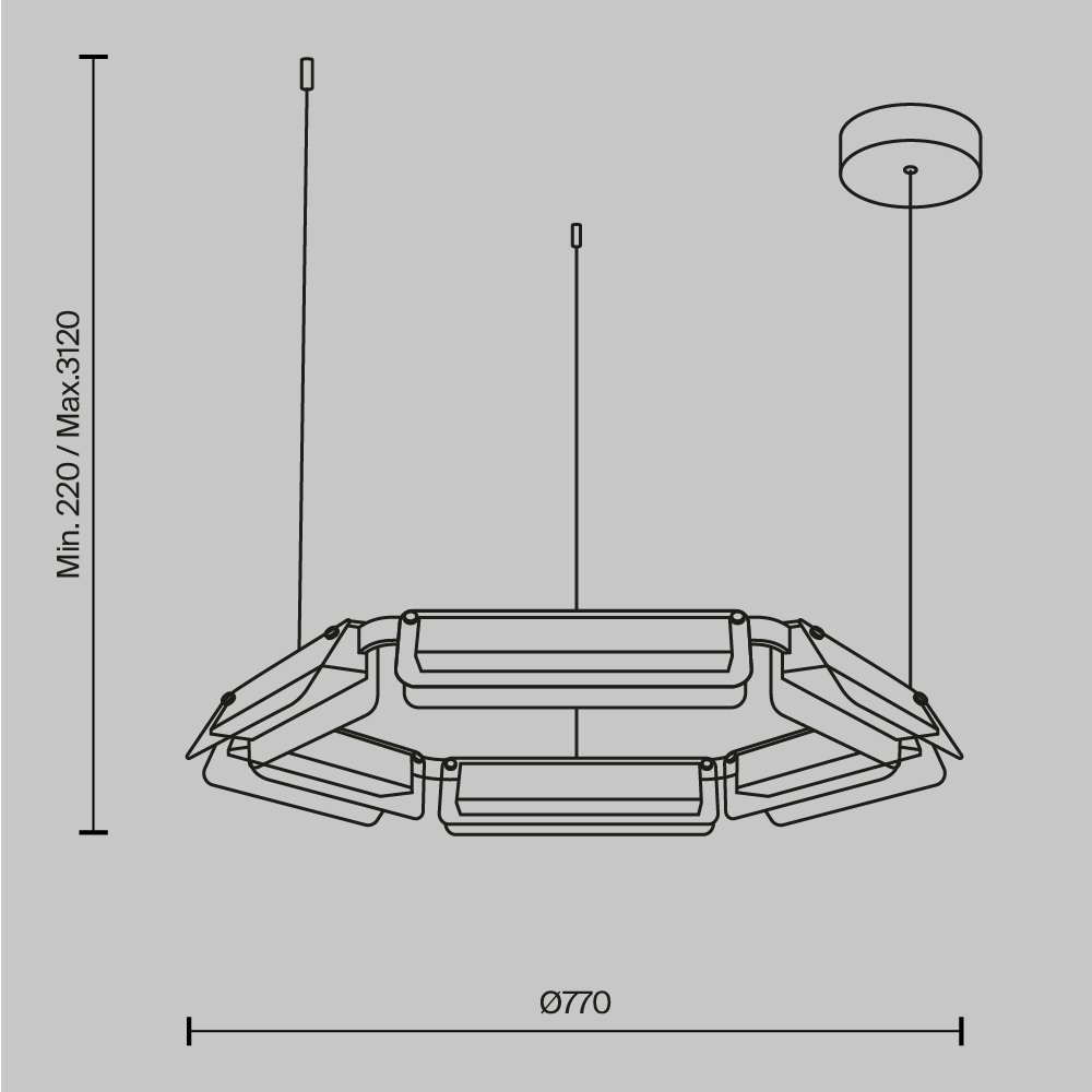 Подвесной светильник Flat MOD296PL-L40BS3K