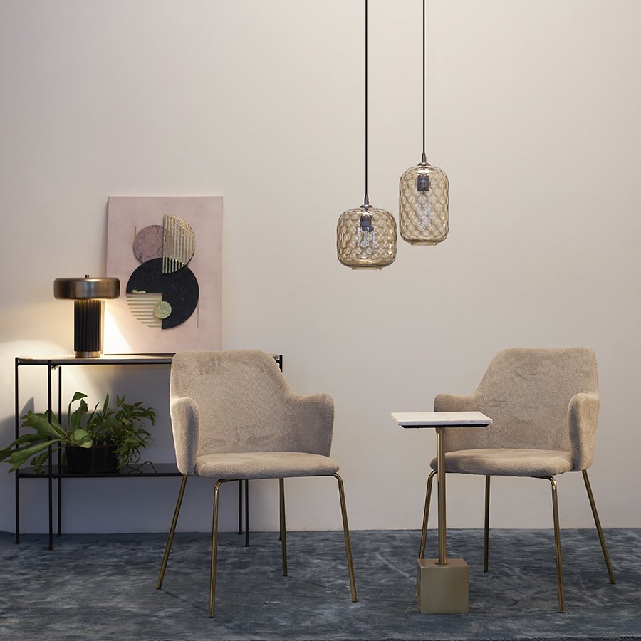 Лампа настольная stone, D27х35 см, черная/золотистая