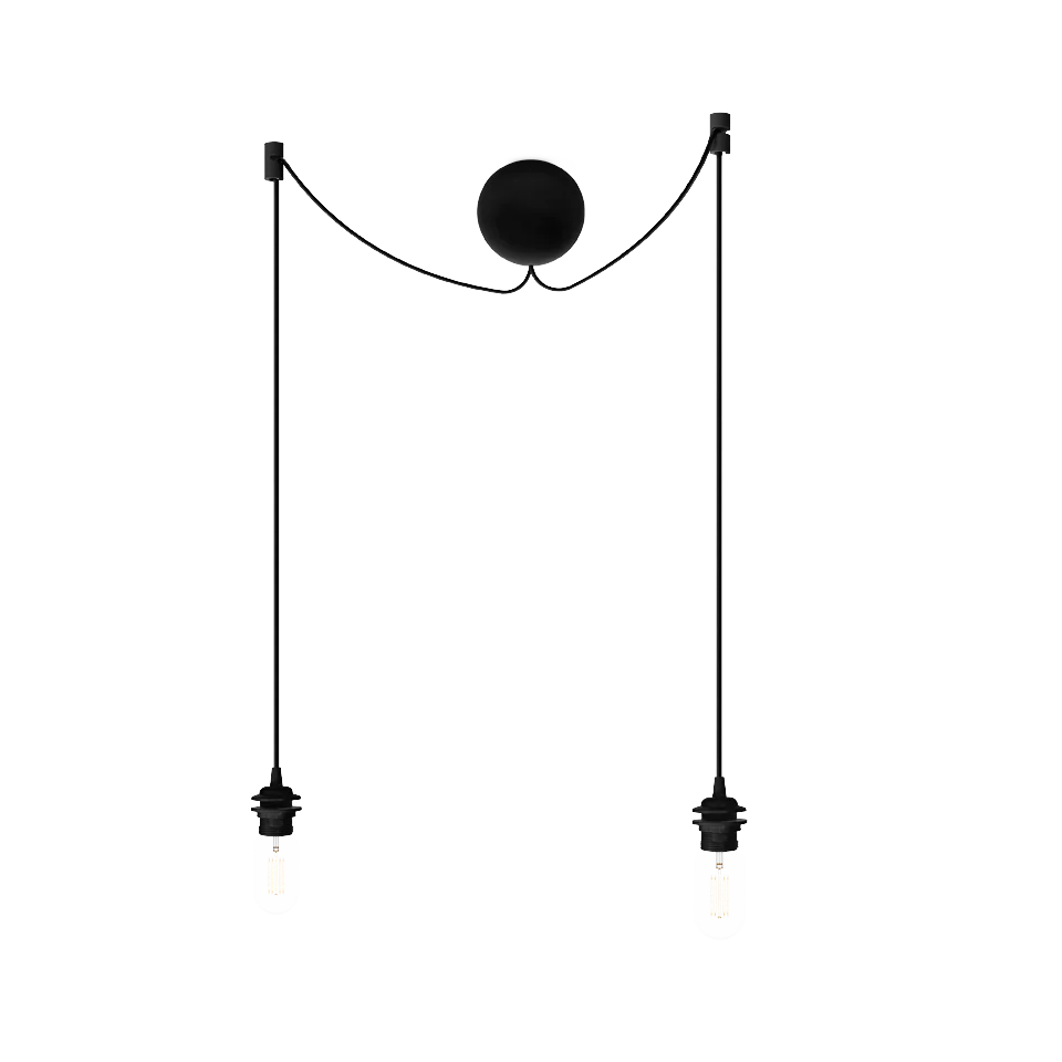 Кластер 2 Cannonball черный E27-15W LED, длина провода 2,5м, для всех Umage ламп