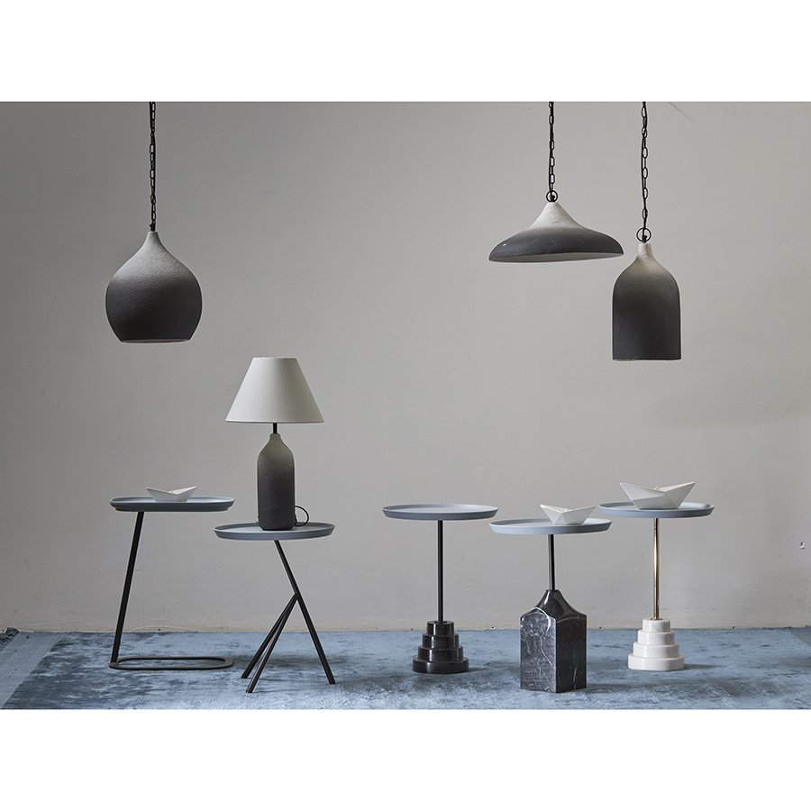 Столик кофейный sustainable collection, D38 см, серый/черно-белый