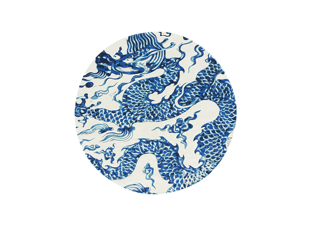 Ковер круглый Blue China White