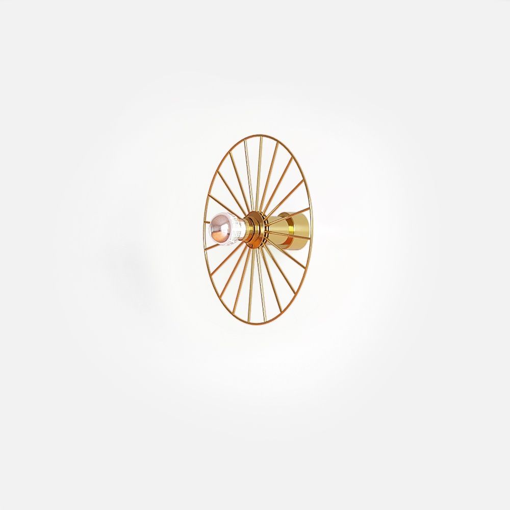 Бра Wheel 30 см золотой + цоколь 10 см золотой