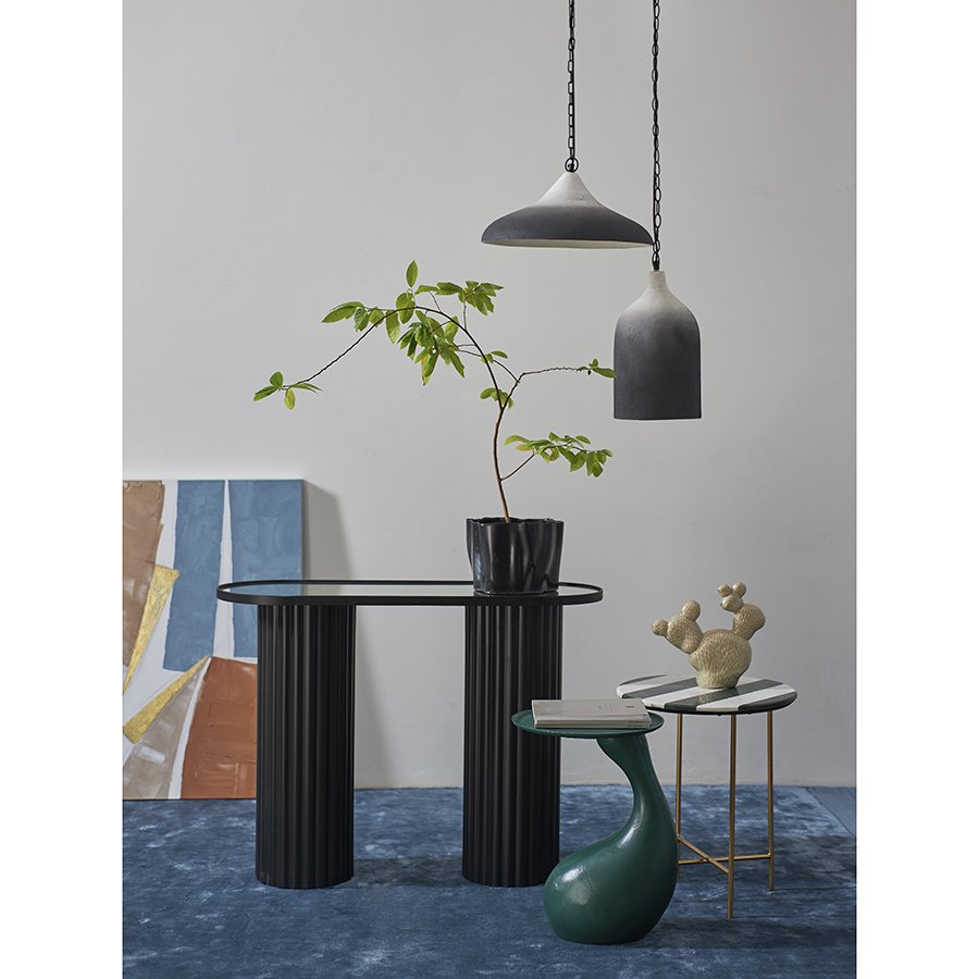 Светильник подвесной sustainable collection, D22х39 см, черный/белый