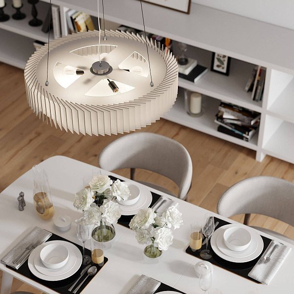 Rotor Chandelier white acrylic — L — на струнном подвесе