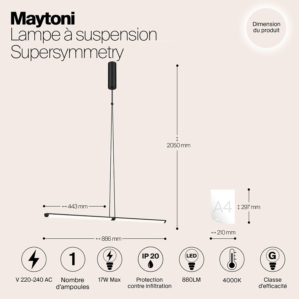Подвесной светильник Supersymmetry P096PL-L11BK
