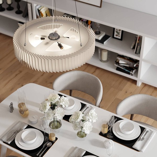 Rotor Chandelier white acrylic — L — на струнном подвесе