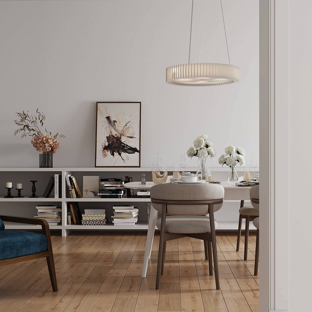Rotor Chandelier white acrylic — L — на струнном подвесе
