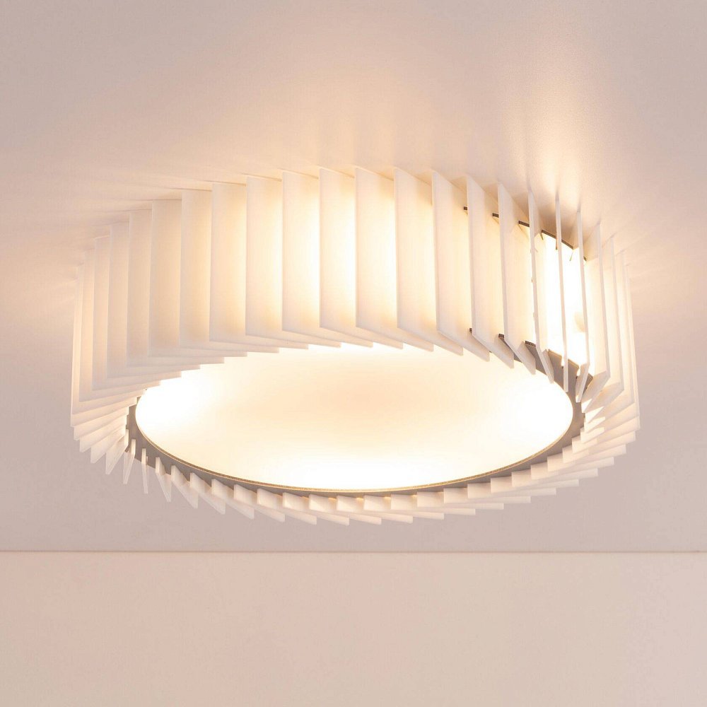 Rotor Chandelier white acrylic — S — вплотную к потолку