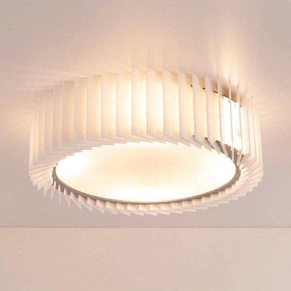 Rotor Chandelier white acrylic — S — вплотную к потолку
