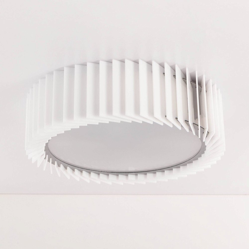 Rotor Chandelier white acrylic — S — вплотную к потолку