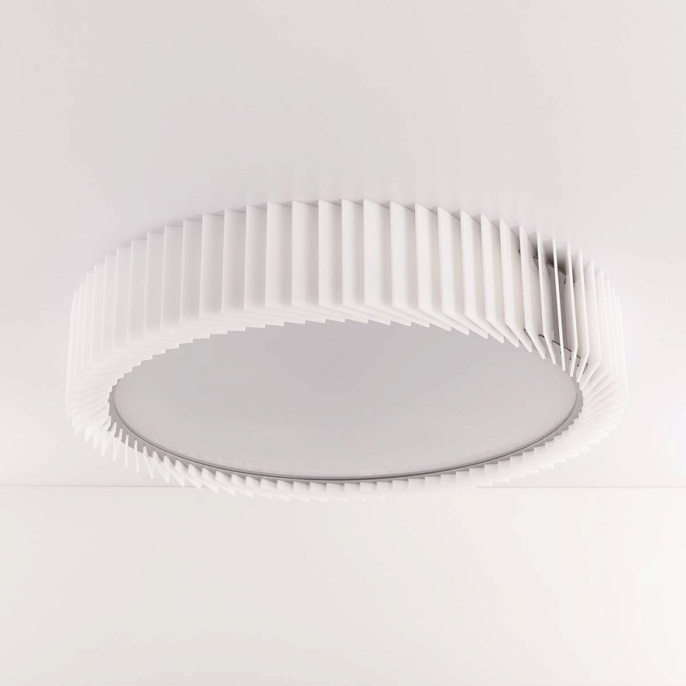 Rotor Chandelier white acrylic — M — вплотную к потолку