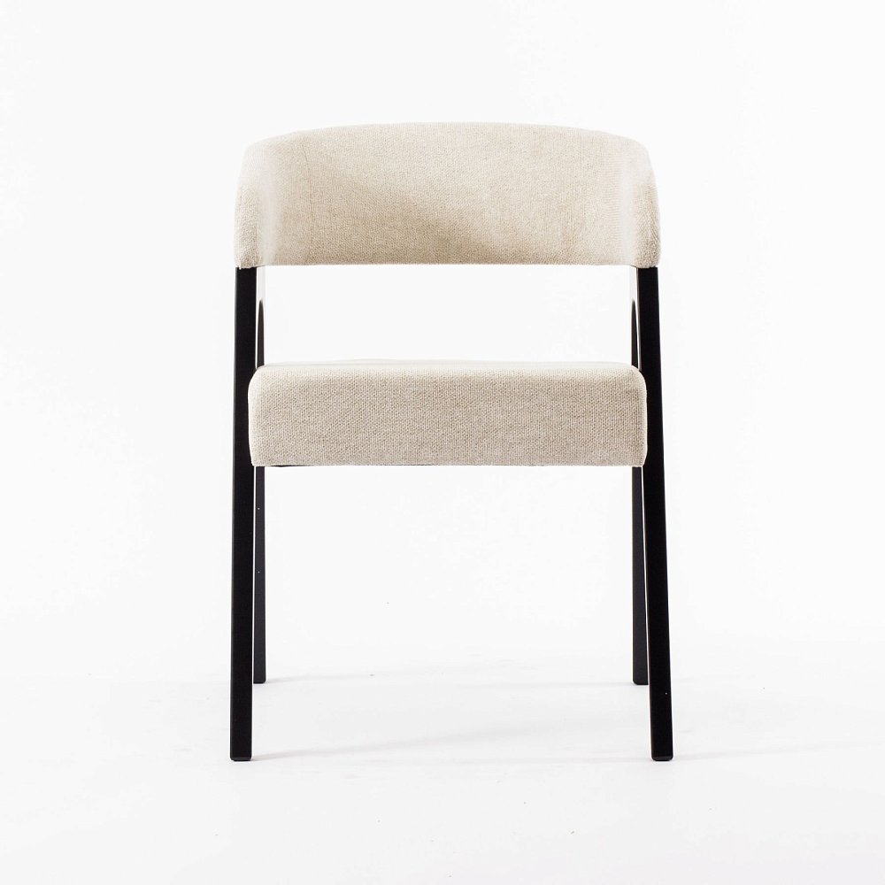 Стул Берн кремовая ткань массив бука (цвет черный)