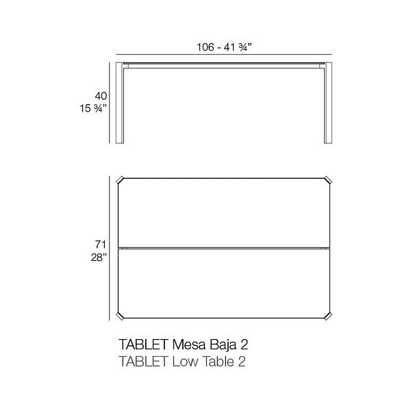 Столик Tablet 105x70 см