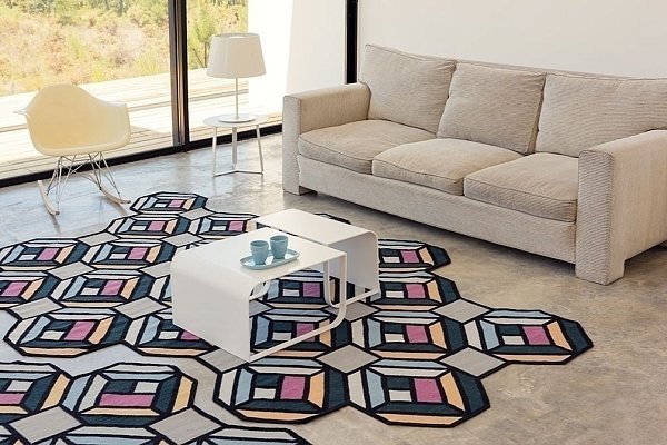 Ковер Parquet Tetragon синий 147x213