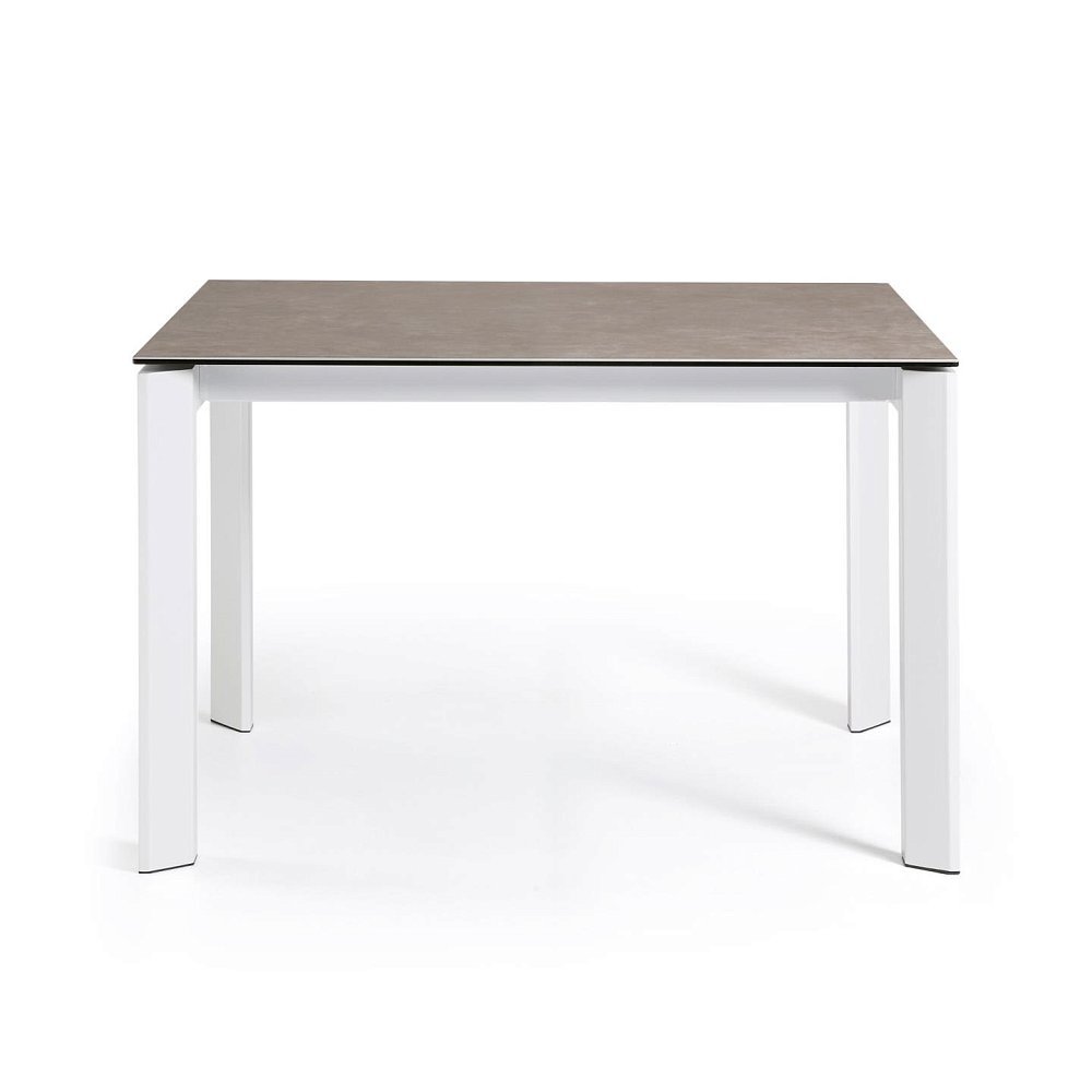 Стол Atta 120 (180) x80 белые ножки керамика Vulcano Ash