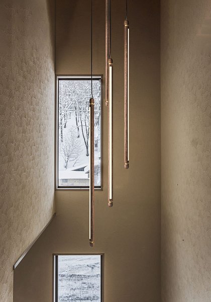 Подвесной светильник Linea V орех-латунь