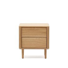 Lenon Тумбочка с 2 ящиками из шпона дуба 50 x 55 см