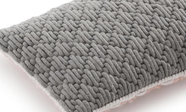 Подушка Silai розовый - Светло-серый 60x35
