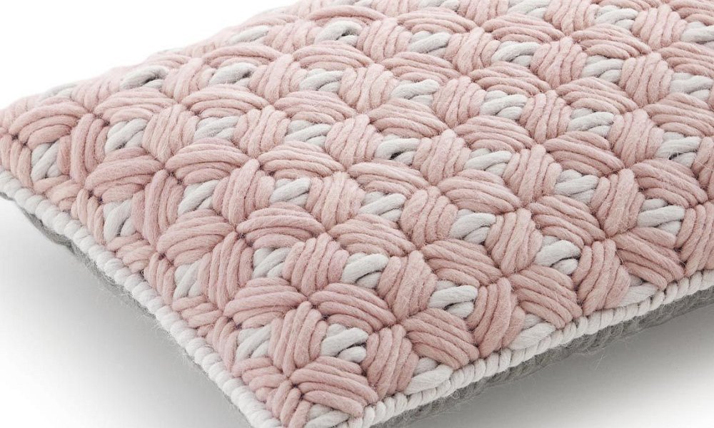 Подушка Silai розовый - Светло-серый 60x35