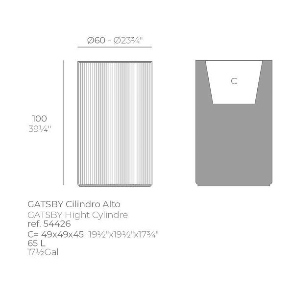 Кашпо Gatsby cylinder ø60x100