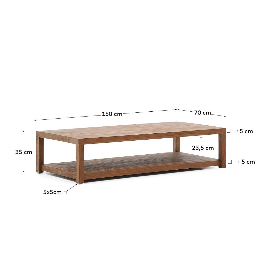 Журнальный столик Sashi из массива тикового дерева 150 x 70 см