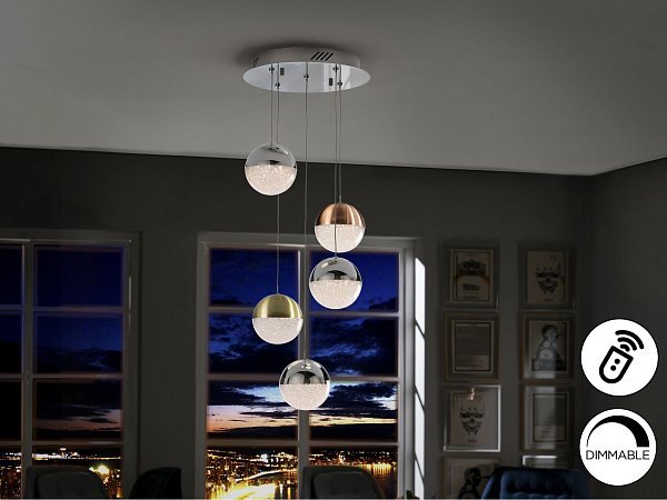 Подвесной светильник Sphere 5L LED Ø33 DIM разноцветный
